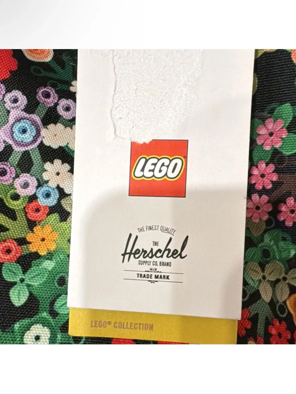 LEGO x Herschel Classic XL Backpack 30L Black Floral Print Adjustable Straps